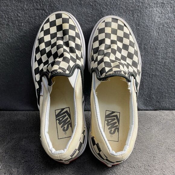 Vans Classic Checker Checkerboard Slip On Sneaker Black White Women’s 7.5 M6 US - Picture 8 of 12